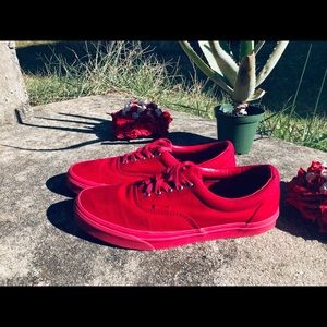 VANS Authentic All Red Low Top Skateboard Shoes